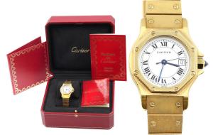 Zegarek Cartier Lady Santos Ronde - Złoto 18k