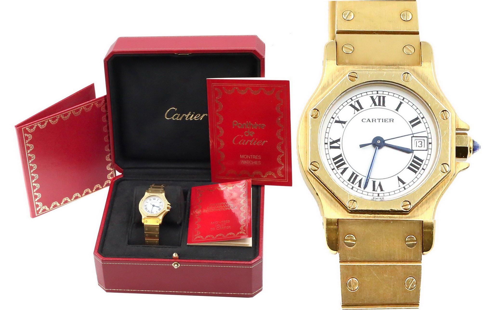 Zegarek Cartier Lady Santos Ronde - Złoto 18k