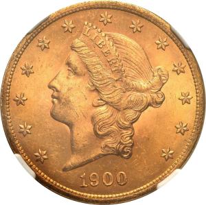 USA. 20 dolarów Liberty 1900 Filadelfia NGC MS63