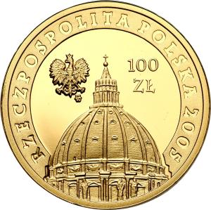 Polska III RP 100 złotych 2005 Jan Paweł II st.L