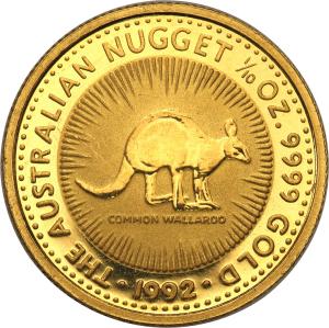 Australia 15 dolarów 1992 (1/10 uncji złota) kangur st.L