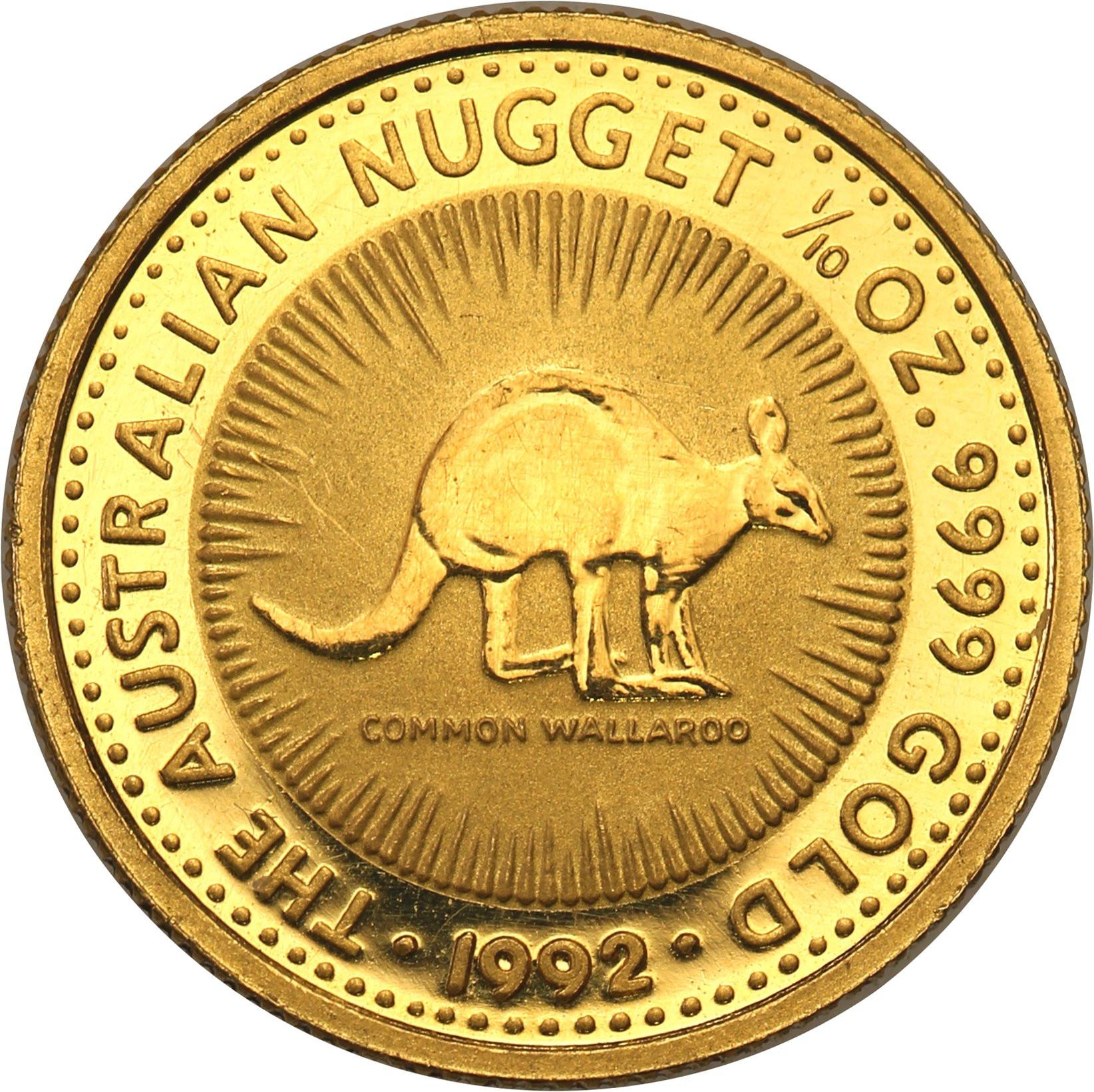 Australia 15 dolarów 1992 (1/10 uncji złota) kangur st.L
