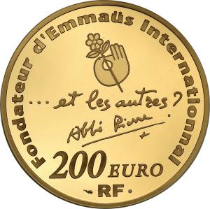 Francja. 200 euro 2012 Abbe Pierre - Tylko 500 sztuk  - 1 uncja złota - st.L