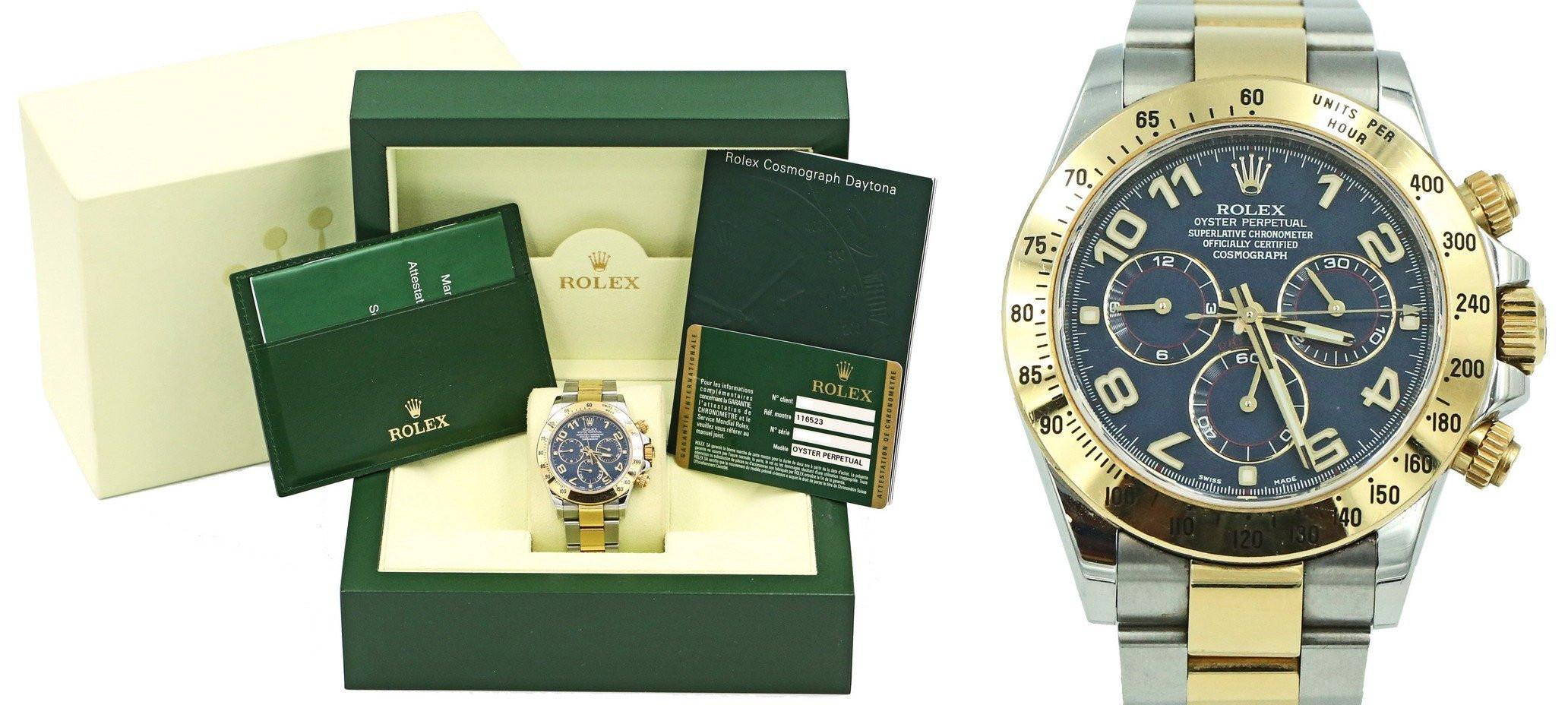 Zegarek Rolex Daytona 116523 Granatowy – stal złoto