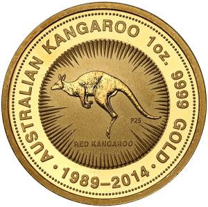 Australia. 100 dolarów 2014 kangur (uncja złota) st.L