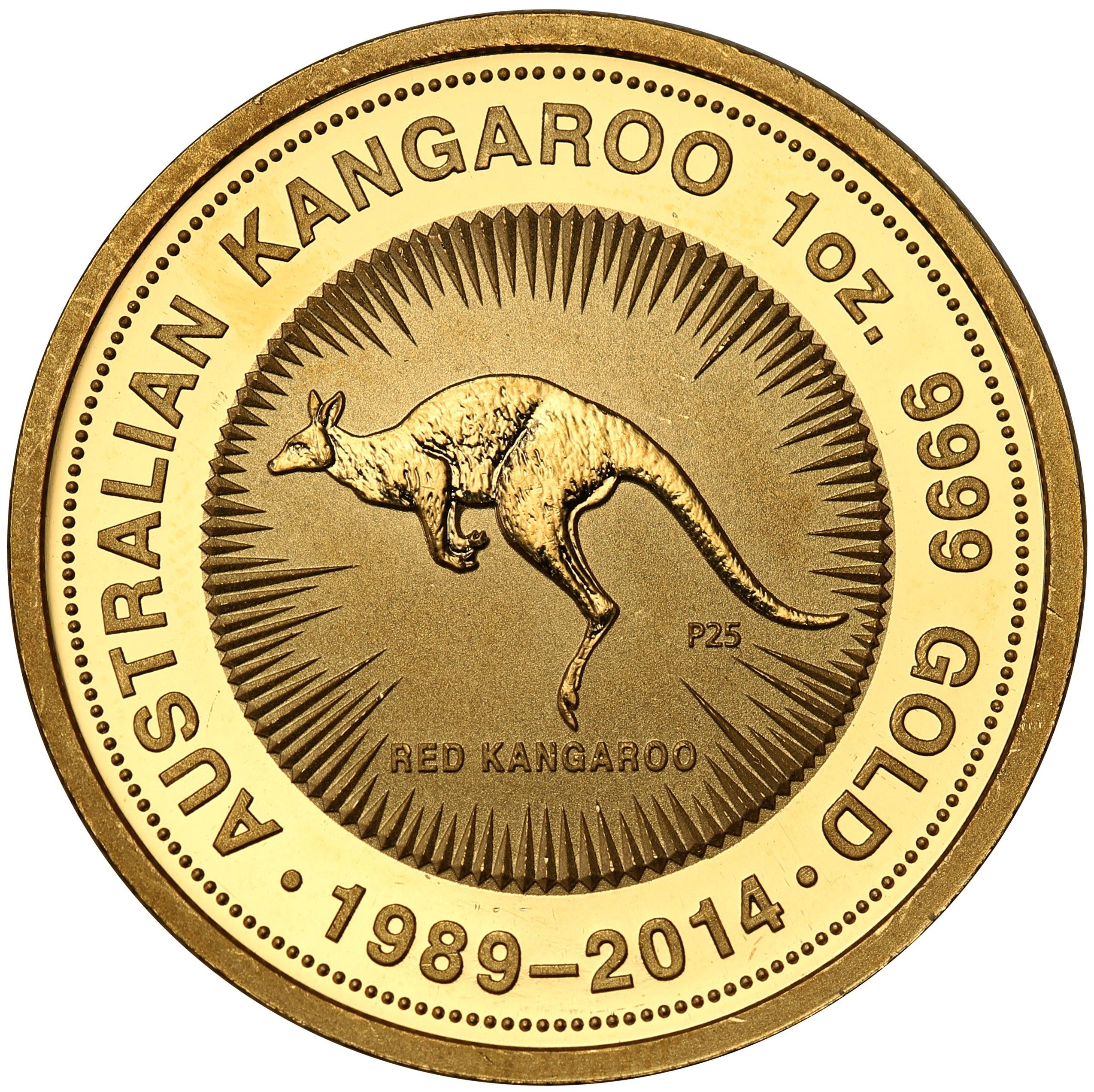 Australia. 100 dolarów 2014 kangur (uncja złota) st.L
