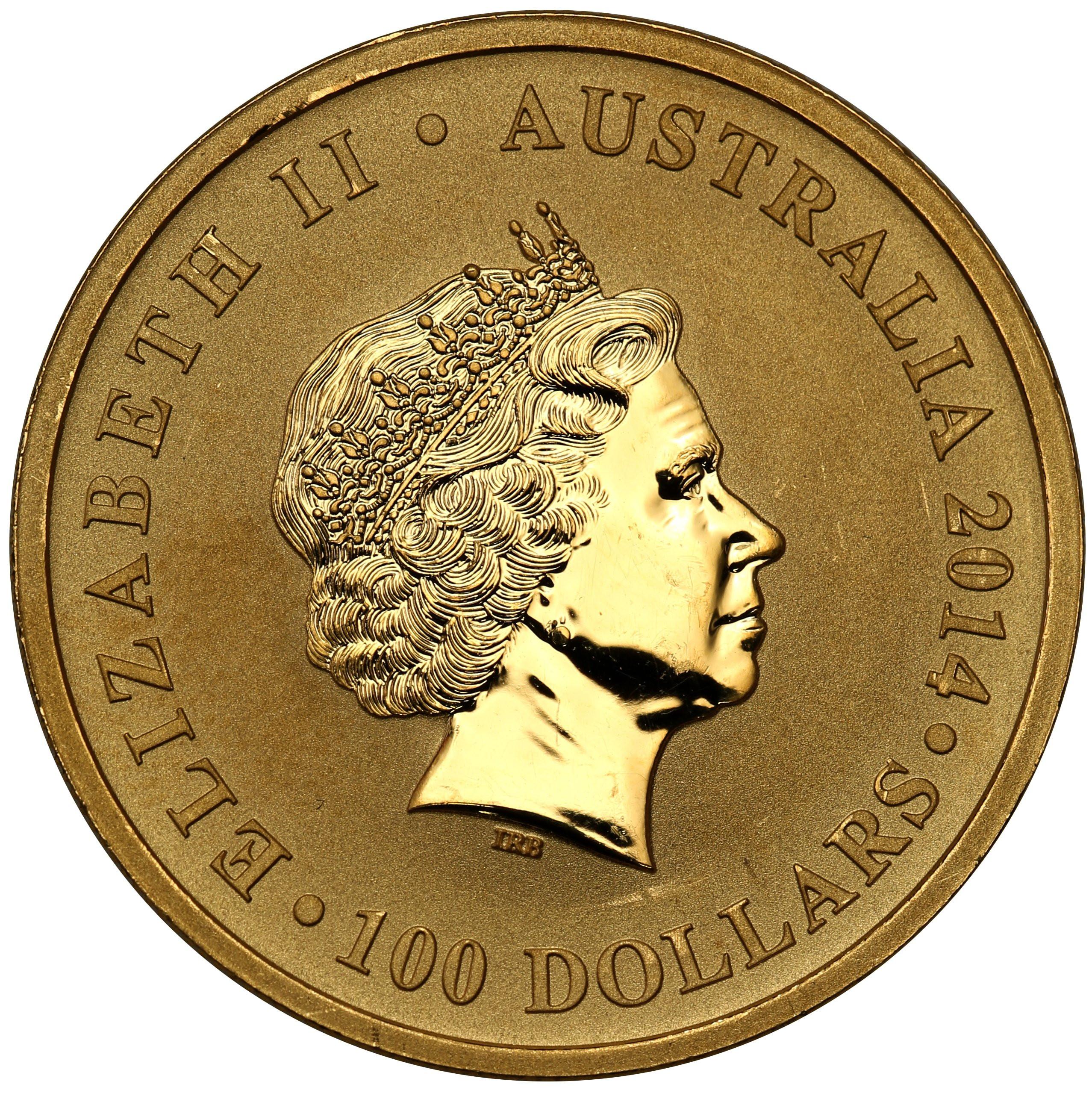 Australia. 100 dolarów 2014 kangur (uncja złota) st.L