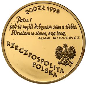 Polska. 200 złotych 1998 Adam Mickiewicz st.L
