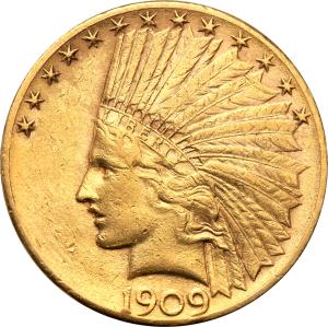 USA. 10  $ dolarów Indianin 1909 S San Francisco st.2-