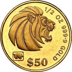 Singapur 50 dolarów 1995 st. L – ½ uncji złota