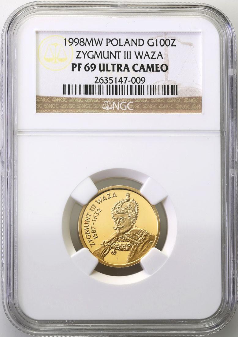 III RP. 100 złotych 1998 Zygmunt III Waza NGC PF69 ULTRA CAMEO (2 MAX)