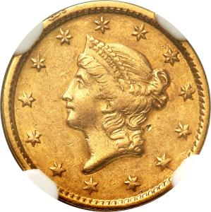 USA. 1 dolar 1851 typ I, Philadelphia NGC AU53
