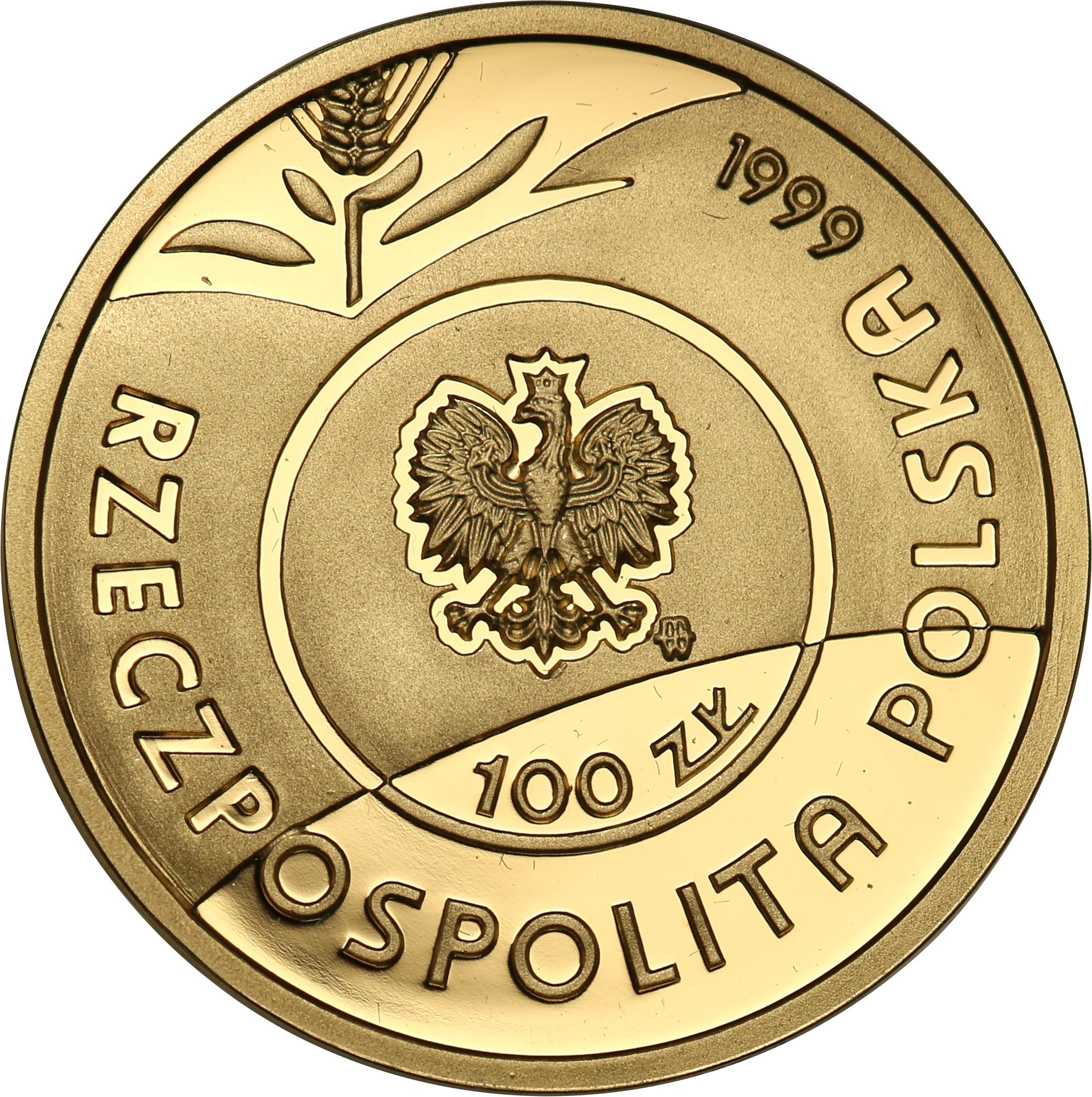 III RP. 100 złotych 1999 Jan Paweł II Papież Pielgrzym st.L
