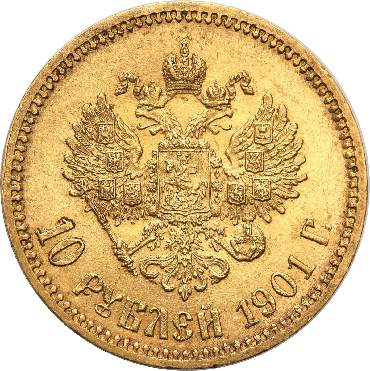 Rosja. Mikołaj II. 10 rubli 1901 ФЗ, Petersburg st.2/2+