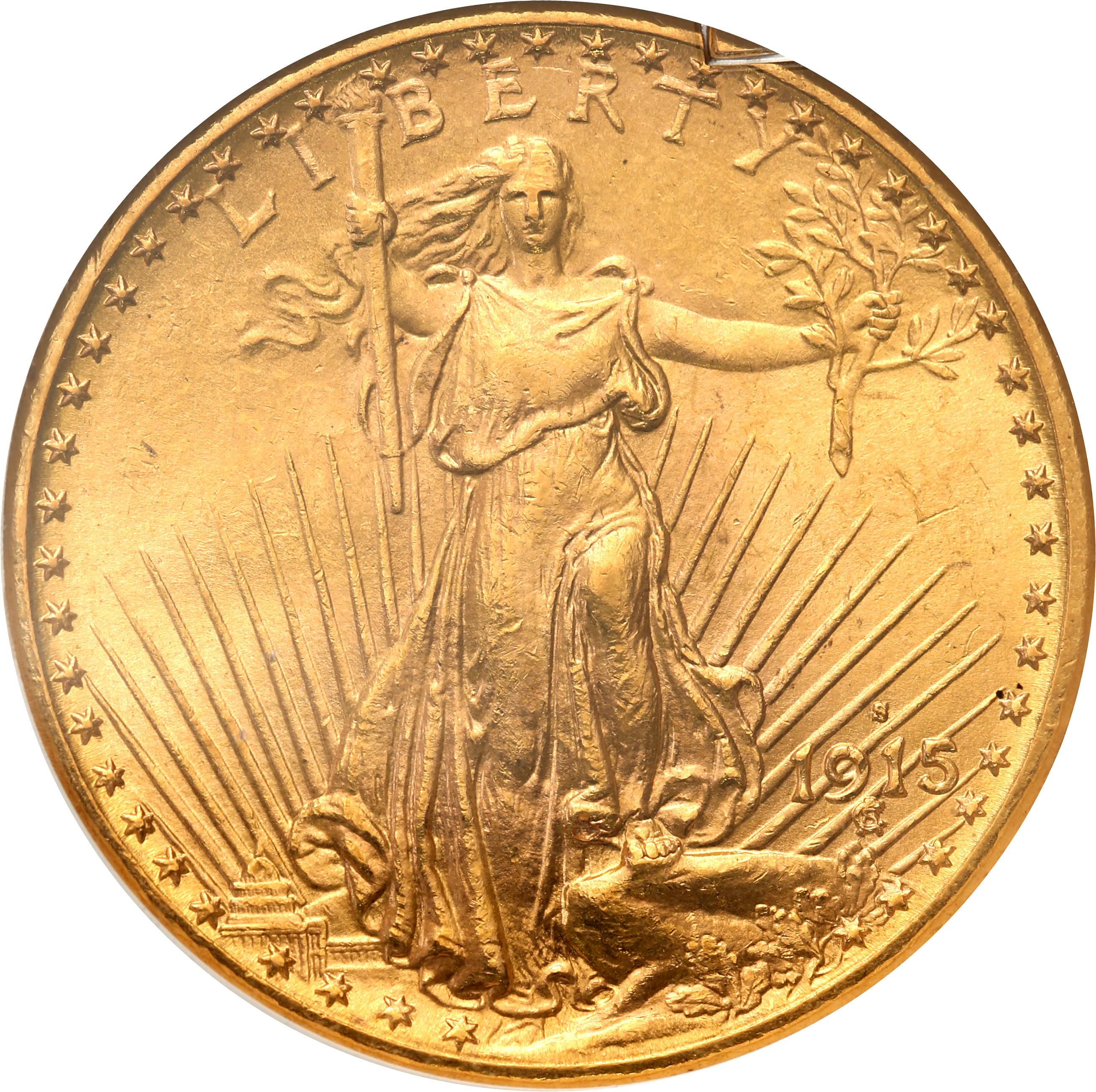 USA. 20 dolarów Saint Gaudens 1915 S – San Francisco GCN MS65