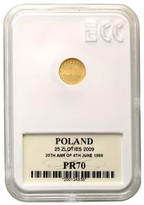 25 złotych 2009 Wybory 4 czerwca 1989 Solidarność Grading PR70