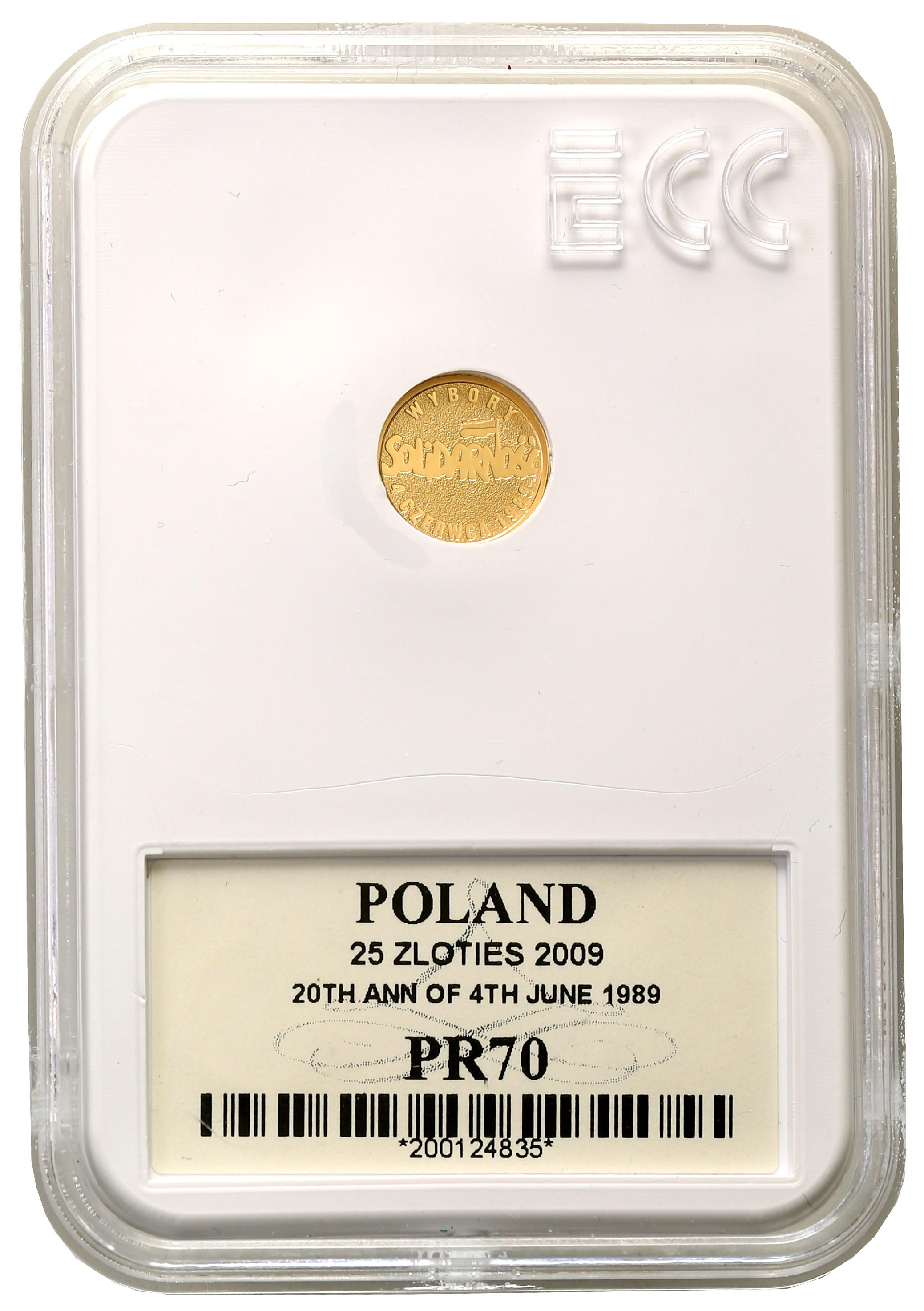 25 złotych 2009 Wybory 4 czerwca 1989 Solidarność Grading PR70