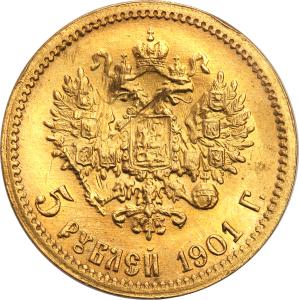 Rosja. Mikołaj II. 5 rubli 1901 (FZ), Petersburg st.1-
